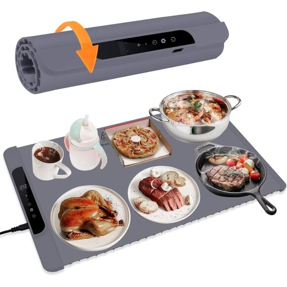Food Warming Mat with 5℃ Temperature Control & Timer (Dark Gray) - Picture 3 of 6